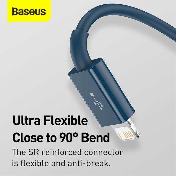 Bild 3, BASEUS 1.5 m 3in1 USB-C/Lightning/MicroUSB Blå