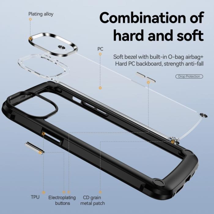 Bild 2, iPhone 15 Pro Skal Shockproof Armor Hybrid Svart