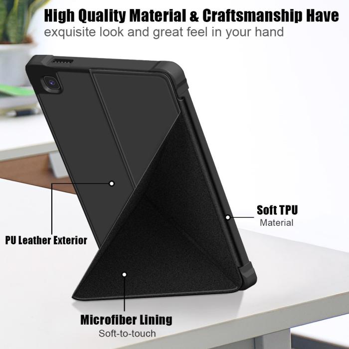 Bild 4, Samsung Galaxy Tab A7 Lite 8.7 - Origami Case Stand Fodral - Svart