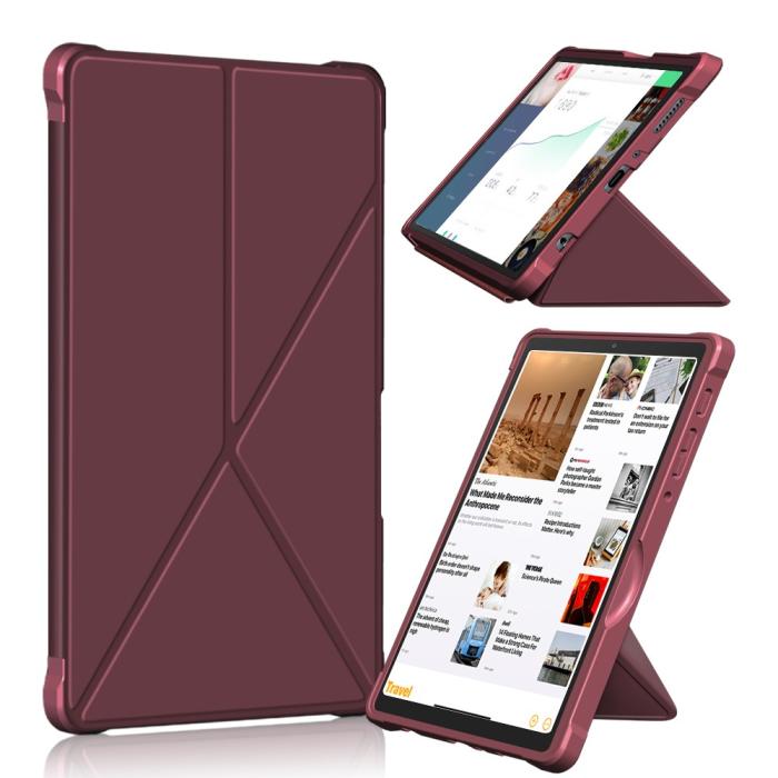 Bild 6, Samsung Galaxy Tab A7 Lite 8.7 - Origami Case Stand Fodral - Vinröd