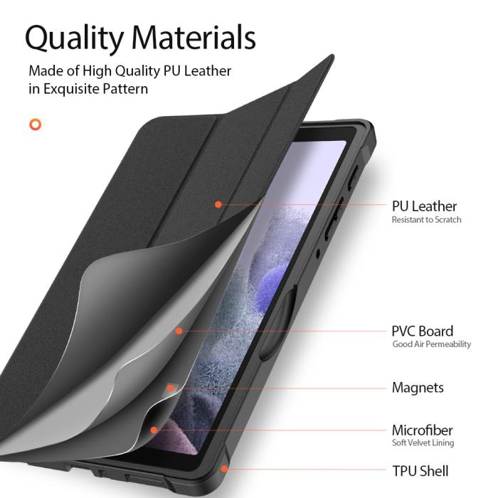 Bild 5, Samsung Galaxy Tab A7 Lite 8.7 - DUX DUCIS DOMO Tri-Fold Fodral - Svart