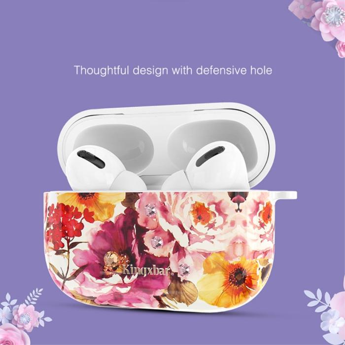 Bild 5, AirPods Pro - KINGXBAR Swarovski Dekor Skal - Blommor