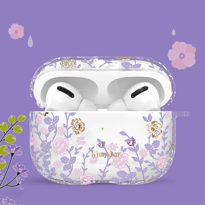 Bild 1, AirPods Pro - KINGXBAR Swarovski Dekor Skal - Purple Plant