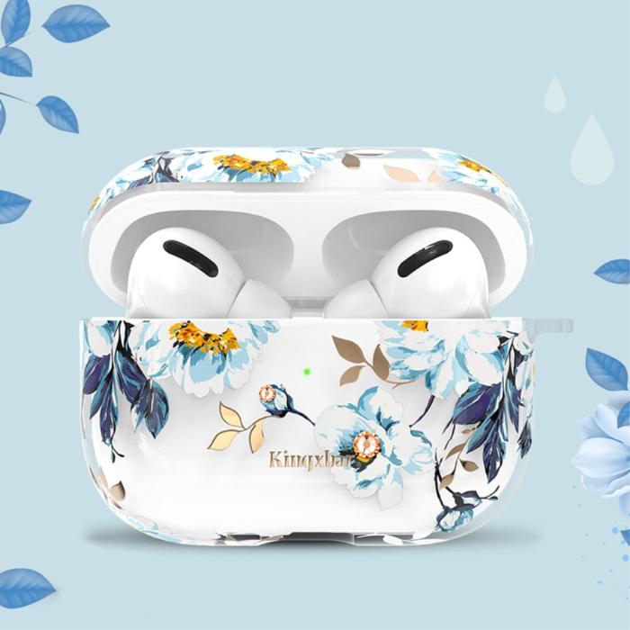 Bild 1, AirPods Pro - KINGXBAR Swarovski Dekor Skal - Flash Flower