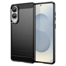 Samsung Galaxy S25 Edge Skal Borstad St&aring;l Textur Svart