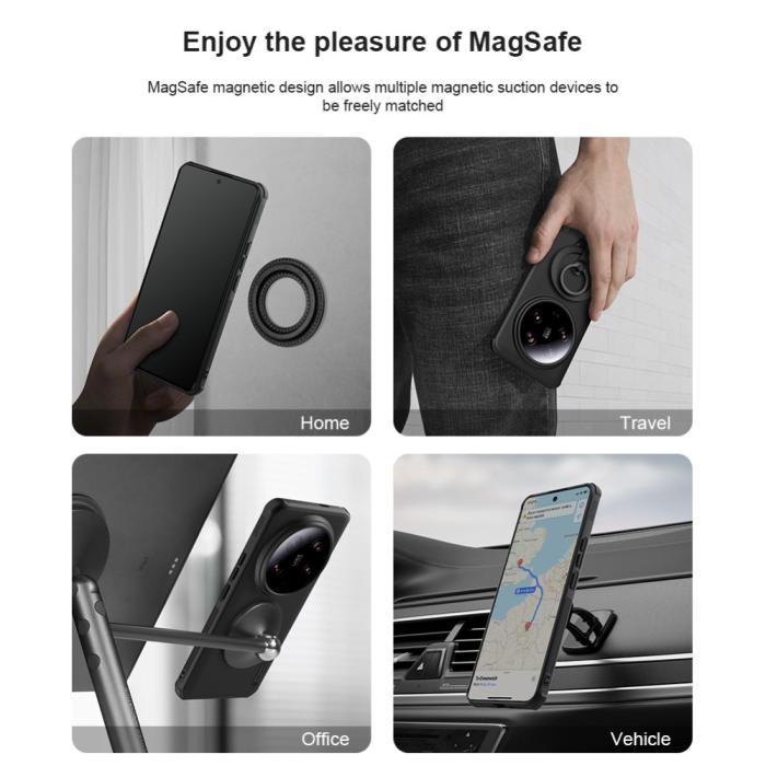 Bild 6, NILLKIN Xiaomi 14 Ultra Skal MagSafe Frosted Shield Pro Svart