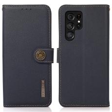 KHAZNEH Samsung Galaxy S25 Ultra Fodral &Auml;kta L&auml;der Bl&aring;