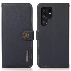 KHAZNEH Samsung Galaxy S25 Ultra Fodral &Auml;kta L&auml;der Bl&aring;