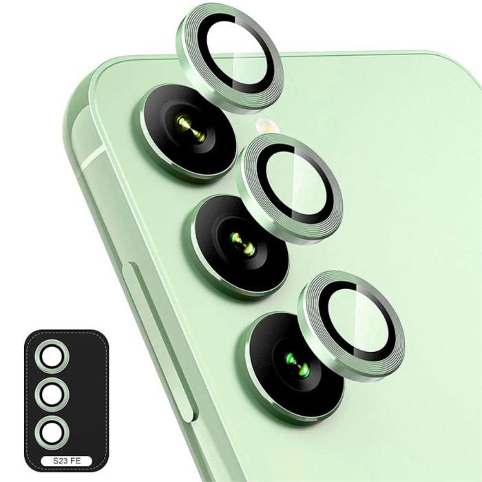 Bild 1, ENKAY Galaxy S23 FE Linsskydd Aluminium Härdat Glas Grön