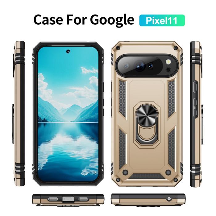 Bild 2, Google Pixel 11 / 11 Pro Skal Hybrid Kickstand Guld