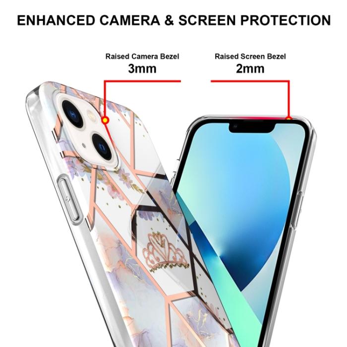 Bild 4, iPhone 14 Skal Marmor TPU Krona