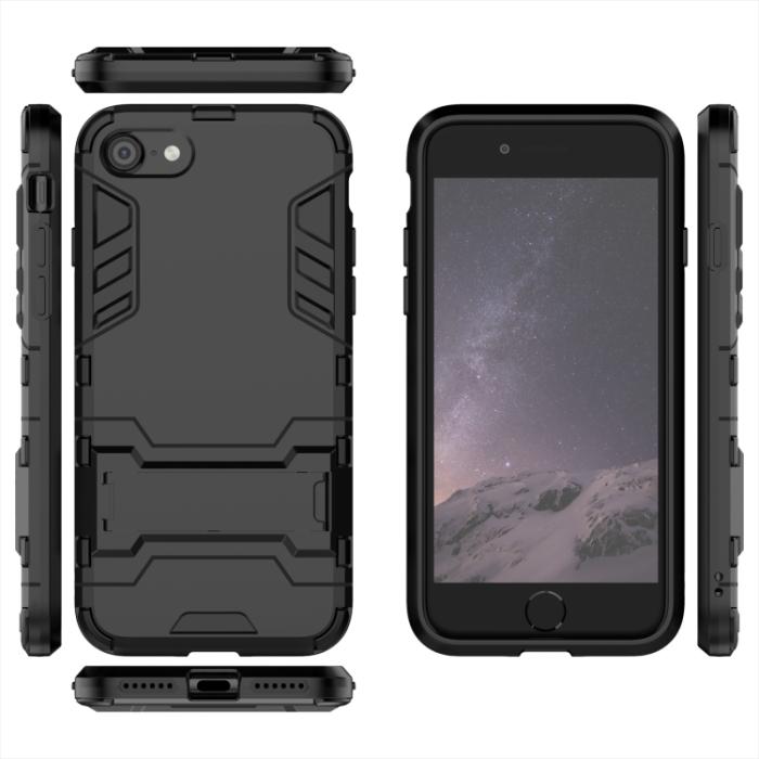 Bild 3, iPhone 7/8/SE Skal Hybrid Armor Kickstand Svart