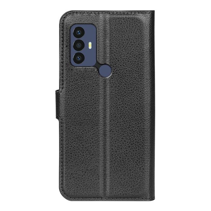 Bild 3, TCL 305 (2022) Fodral Litchi Läder Svart