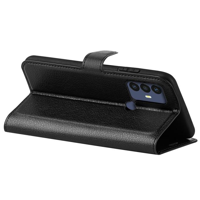 Bild 4, TCL 305 (2022) Fodral Litchi Läder Svart