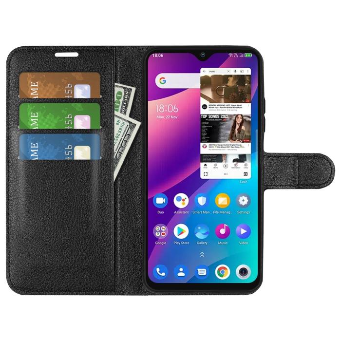 Bild 5, TCL 305 (2022) Fodral Litchi Läder Svart