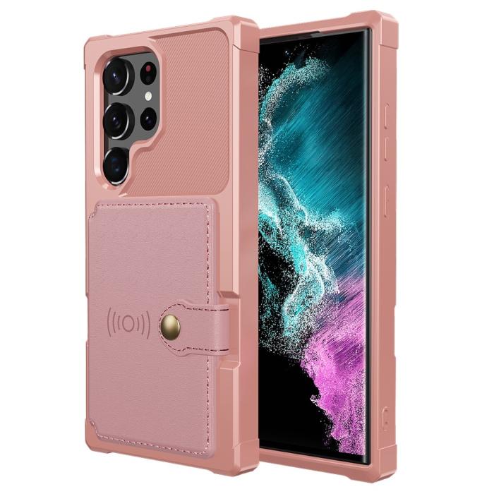 Bild 2, Samsung Galaxy S23 Ultra Skal Med Plånbok Roséguld