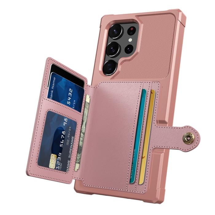 Bild 3, Samsung Galaxy S23 Ultra Skal Med Plånbok Roséguld
