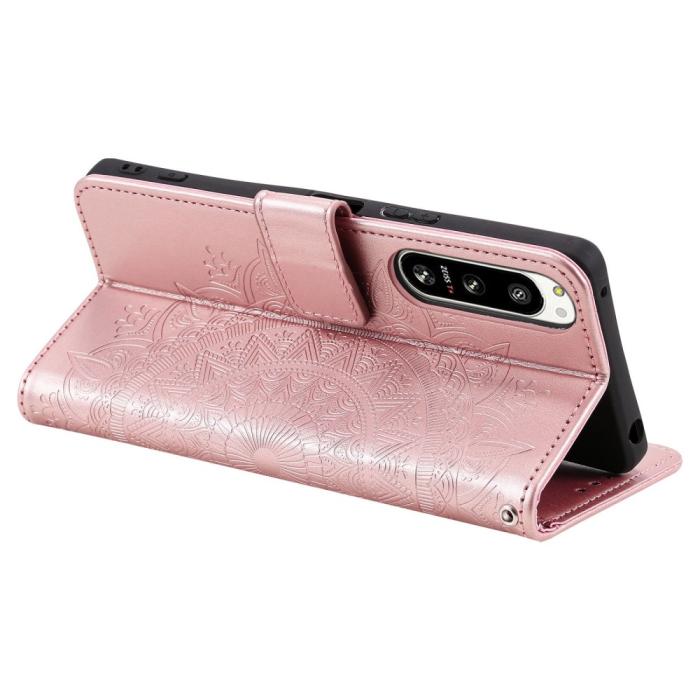 Bild 4, Sony Xperia 5 IV Fodral Mandala Läder Roséguld