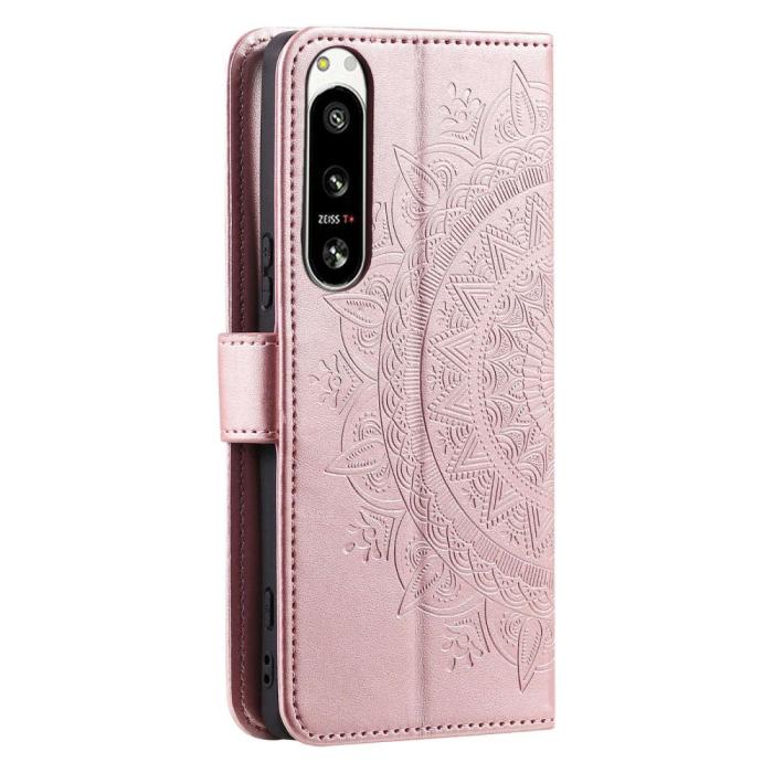 Bild 6, Sony Xperia 5 IV Fodral Mandala Läder Roséguld