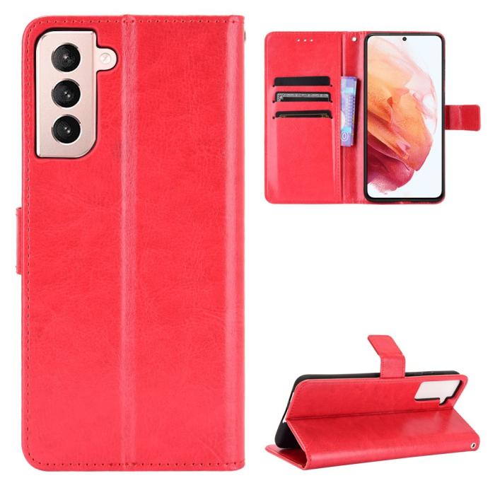 Bild 1, Samsung Galaxy S21 Plus - Läder Fodral - Röd