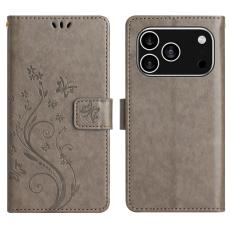 iPhone 17 Pro Fodral Med Blommigt Tryck Gr&aring;