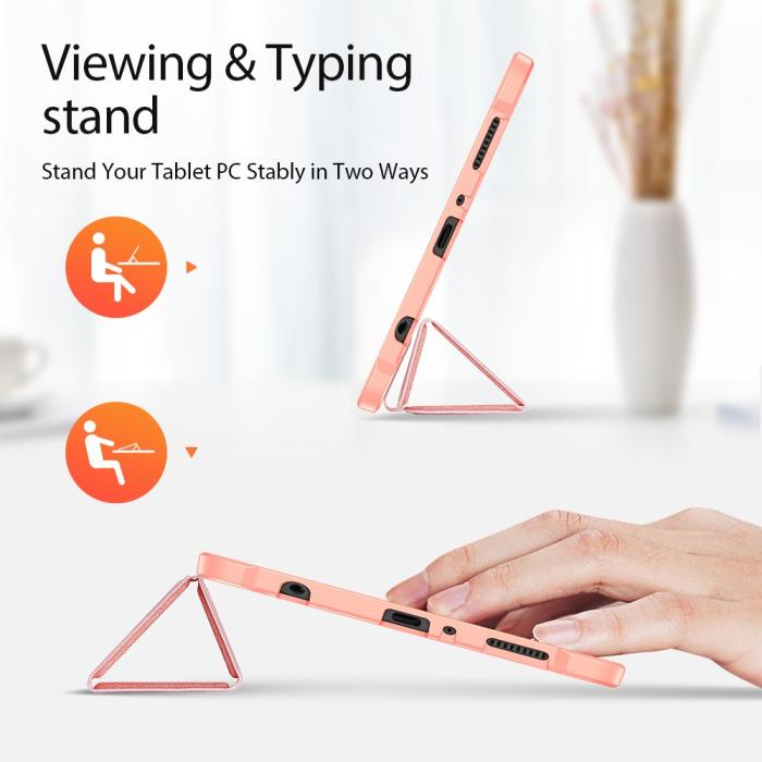 Bild 2, Samsung Galaxy Tab A7 Lite 8.7 - DUX DUCIS DOMO Tri-Fold Fodral - Roséguld