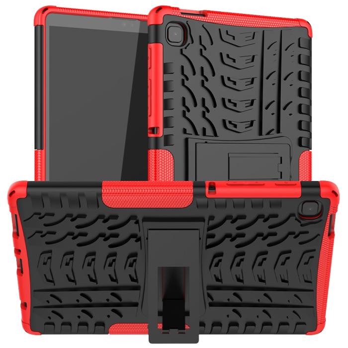 Bild 1, Samsung Galaxy Tab A7 Lite 8.7 - Rugged Kickstand Armor Skal - Röd