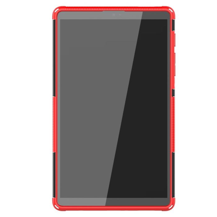 Bild 2, Samsung Galaxy Tab A7 Lite 8.7 - Rugged Kickstand Armor Skal - Röd