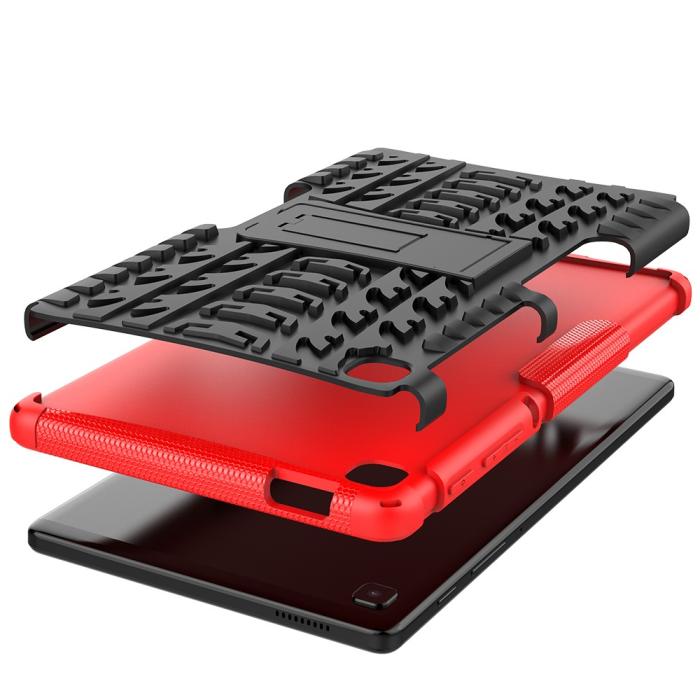 Bild 6, Samsung Galaxy Tab A7 Lite 8.7 - Rugged Kickstand Armor Skal - Röd