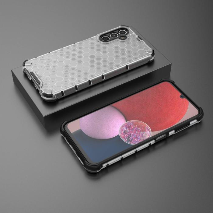 Bild 6, Galaxy A14 4G/5G Skal Shockproof Honeycomb Textur Grå