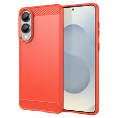 Samsung Galaxy S25 Edge Skal Borstad St&aring;l R&ouml;d