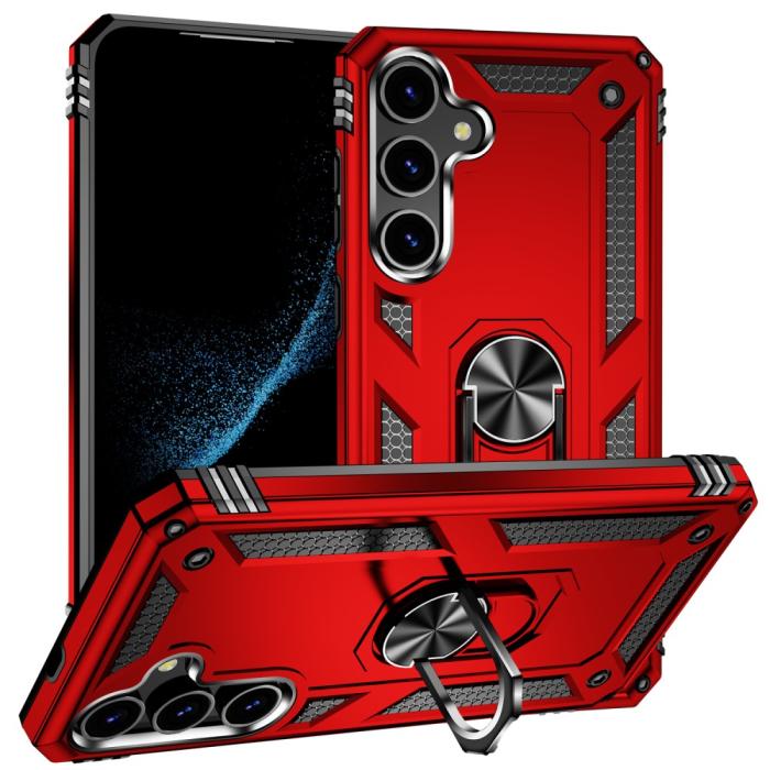 Bild 1, Samsung Galaxy S24 Plus Skal Ring Armor Hybrid Röd