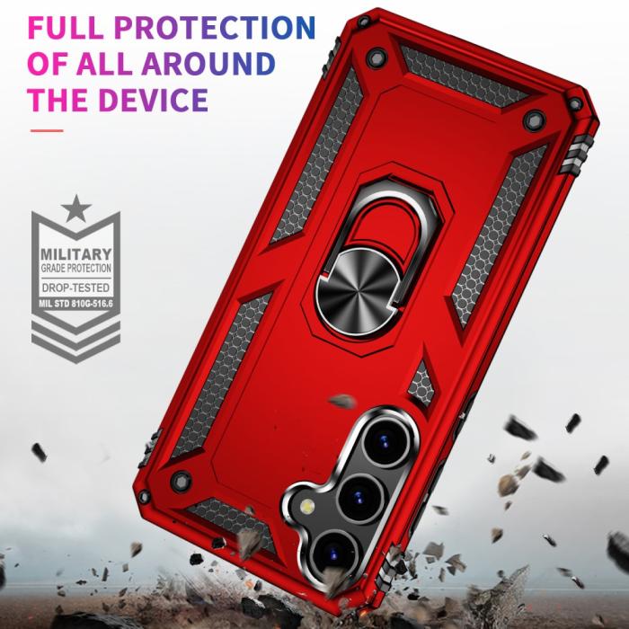 Bild 2, Samsung Galaxy S24 Plus Skal Ring Armor Hybrid Röd