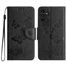 Samsung Galaxy A27 5G Fodral L&auml;der Fj&auml;rilar Svart