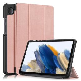 Samsung Galaxy Tab A9 Fodral Tri-Fold PU Läder Roséguld