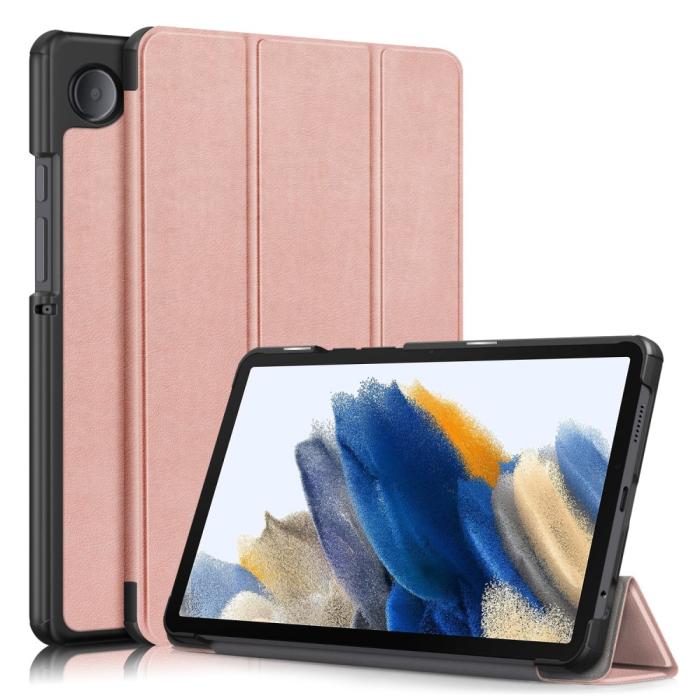 Bild 1, Samsung Galaxy Tab A9 Fodral Tri-Fold PU Läder Roséguld