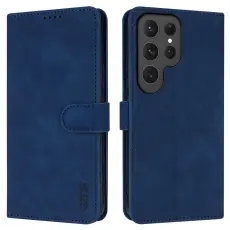 AZNS Samsung Galaxy S25 Ultra Fodral L&auml;der Bl&aring;