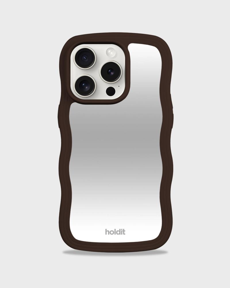 holdit iPhone 15 Pro Skal Wavy Chocolate/Mirror