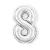 Sifferballong Nummer 8 40 cm Silver