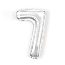 Sifferballong Numemr 7 40 cm Silver