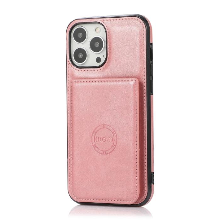 Bild 2, iPhone 14 Pro Skal Med Kortfack Och Magnet Roséguld