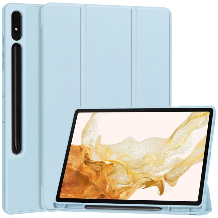 Bild 1, Samsung Galaxy Tab S9 Plus Fodral Tri-Fold Pennhållare Blå