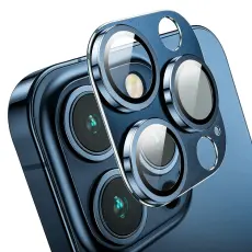 ENKAY iPhone 15 Pro / 15 Pro Max Linsskydd Aluminium H&auml;rdat Glas