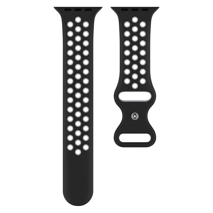 Bild 3, Sportarmband Dual-Color Apple Watch 41/40/38 mm (S/M) Svart/Grå