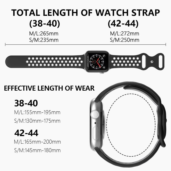 Bild 4, Sportarmband Dual-Color Apple Watch 41/40/38 mm (S/M) Svart/Grå