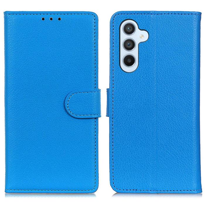 Bild 1, Samsung Galaxy S24 FE Fodral Litchi Läder Blå