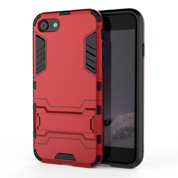 Bild 2, iPhone 7/8/SE Skal Hybrid Armor Kickstand Röd