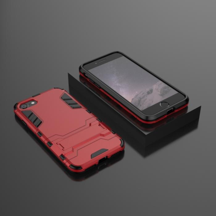 Bild 6, iPhone 7/8/SE Skal Hybrid Armor Kickstand Röd