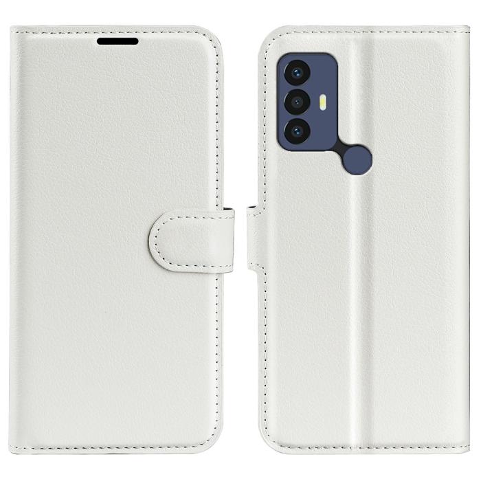 Bild 1, TCL 305 (2022) Fodral Litchi Läder Vit