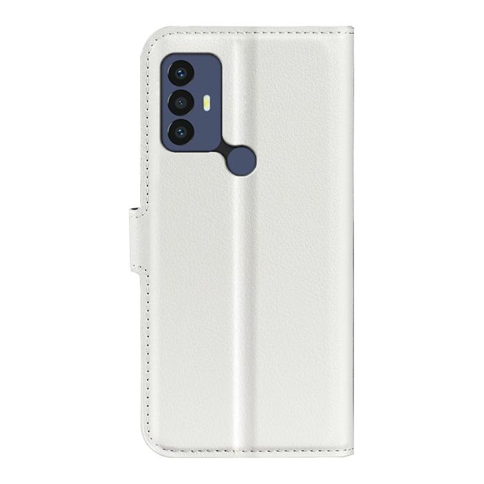 Bild 3, TCL 305 (2022) Fodral Litchi Läder Vit